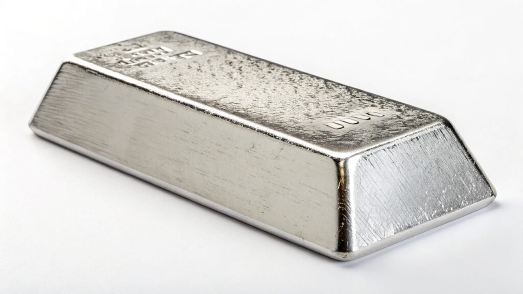 alt with keywords: a balance scale with a block of aircraft aluminum on one side and a smaller block of steel on the other, aluminum side lower indicating better strength-to-weight